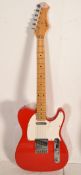 A vintage 20th Century Antonia Telester telecaster style electric guitar having a red body with a
