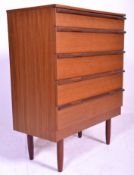 A retro mid 20th Century teak wood chest of drawer
