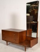 A mid 20th Century Meredew retro vintage stained oak low dressing table having a bank of two