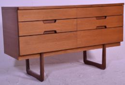 A vintage Uniflex retro mid 20th Century teak wood chest of drawers / sideboard in the manner of