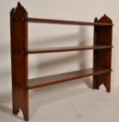 A Victorian 19th century pitch pine Gothic ecclesiastical Arts and Crafts free standing open