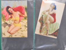 GLAMOUR postcards (x56 in album). Range of real life and artistic views of young, scantily clad,