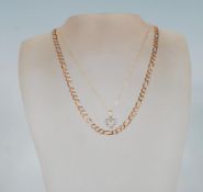 A stamped 375 9ct gold figaro necklace chain having a lobster clasp (measures 46cm) together with