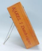 Advertising - A vintage 20th Century oak cigar display case for Karel I Dutch Cigars. The case