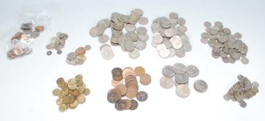 A collection of pre decimal 20th Century Great British coins mostly dating from the mid 20th Century