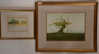 Martin Caulkin. A pair of 20th Century British watercolour paintings painted in 1990 and 1991. '