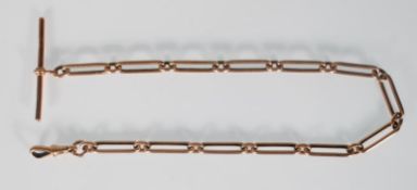 A 19th Century Victorian hallmarked 9ct gold pocket watch Albert chain having thick chain links with