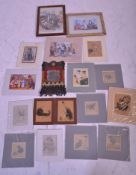 A group of 20th Century Louis Wain prints, some framed and glazed to in include 'The Manhood