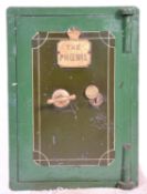 A Victorian 19th century cast iron safe in a two tone colourway ' The Phoenix ' Complete with makers