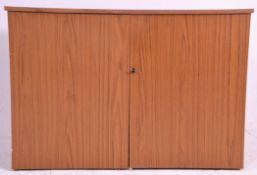 A 20th Century vintage 1970's formica cube desk / filing cabinet having twin deep folding cupboard