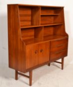A Jentique 1960's retro vintage teak wood highboard / sideboard credenza having an open bookshelf