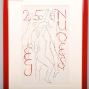 Eric Gill (1882-1940 female nudes from Eric Gill having red notation at the front in a red frame.