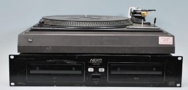 Hi-Fi- A Dual 505 - 2 belt drive record player turntable finished in black. Sadly missing the