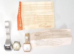 A group of three vintage wrist watches to include a vintage Roamer mid Century gentleman's wrist