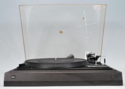 Hi-Fi- A Dual 505 belt drive record player turntable finished in black. Sadly damage to the