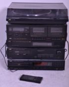 Hi-Fi - A JVC stacking system consisting of AL-A151 Auto-Return Turntable, TD-WIX Stereo Double