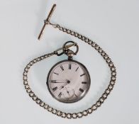 A late 19th / early 20th Century Continental pocket watch with enamel face, Roman Numeral chapter