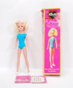 An original vintage Pedigree made ' Sindy ' Fun Time doll. Complete with outfit - a blue swimsuit.