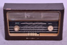 A vintage 20th Century valve radio of rectangular