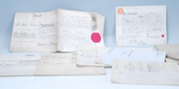 A selection of 19th Century deeds hand written on vellum of Bristol local interest most pertaining