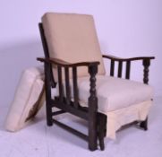 An early 20th Century mahogany framed foldout chai