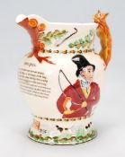 An 20th century Crown Devon John Peel fox hunting musical jug, with relief moulded John Peel