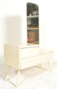 A retro mid century painted dressing table having