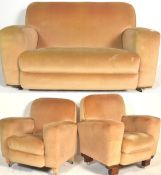 A 1930's Art Deco three piece suite comprising pai