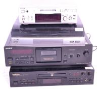 Hi-Fi - A group of stacking system music players to include a Sony Stereo Cassette Deck TC-KB820S, a