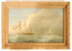 EARLY 19TH CENTURY OIL ON BOARD MARITIME PAINTING