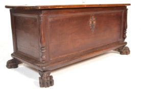 17TH CENTURY ITALIAN WALNUT CASSONE MARRIAGE CHEST