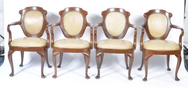 SET OF FOUR 19TH CENTURY MAHOGANY SHIPS DINING CHAIRS