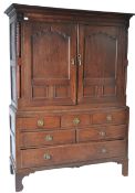 ANTIQUE 19TH CENTURY DUTCH OAK HOUSE KEEPERS CUPBOARD