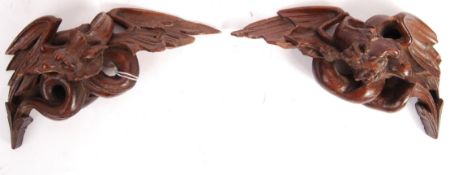 VICTORIAN 19TH CENTURY CARVED MYTHICAL DRAGONS