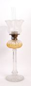 RARE 19TH CENTURY YOUNGS NO2 FACETED GLASS OIL LAMP