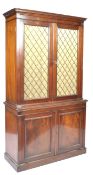 19TH CENTURY VICTORIAN MAHOGANY BRASS LATTICE CABINET