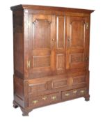 LARGE 19TH CENTURY DUTCH OAK HOUSEKEEPERS CUPBOARD