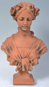 GUSTAVE VAN VAERENBERGH TERRACOTTA STYLE BUST OF A MAIDEN