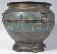 EARLY 20TH CENTURY ANTIQUE CHINESE CLOISONNE FOOTE