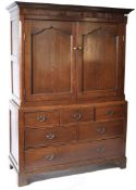 LARGE 19TH CENTURY DUTCH OAK HOUSEKEEPERS CUPBOARD