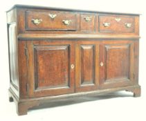 18TH CENTURY OAK DRESSER BASE ON BRACKET FEET
