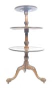 19TH CENTURY MAHOGANY GEORGIAN THREE TIER STAND OF CIRCULAR FORM