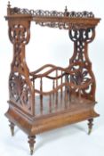 MID 19TH CENTURY WALNUT WHATNOT MAGAZINE RACK SHELF