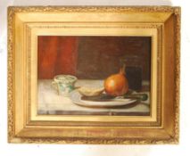 19TH CENTURY OIL ON CANVAS STILL LIFE PAINTING