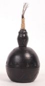 AFRICAN EBONY WOOD LIDDED POT / VESSEL