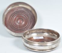 PAIR OF LONDON HALLMARKED SILVER WINE COASTERS
