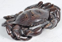 9TH CENTURY JAPANESE BRONZE MEIJI PERIOD CRAB INCENSE BURNER.