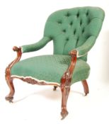 19TH CENTURY VICTORIAN MAHOGANY SPOON BACK ARM CHAIR