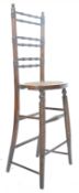 19TH CENTURY OAK MUSICIANS CHAIR WITH CANE WEBBED