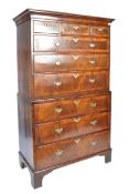18TH CENTURY QUEEN ANNE WALNUT CHEST ON CHEST